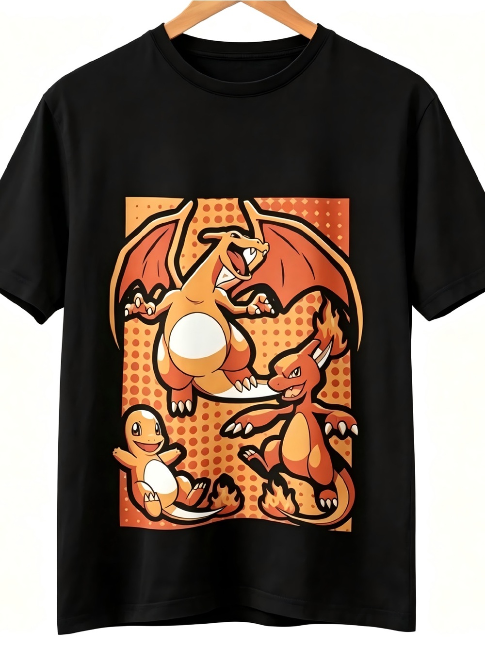Pokmon Charizard Evolution T Shirt Fire Dragon Graphic T-shirt Unisex